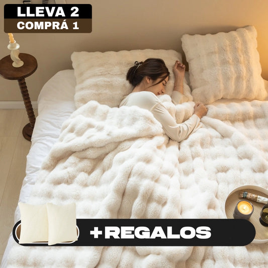 [Llevá 2 Pagá 1] Frazada 100% Algodón Premium + REGALO: 2 Fundas